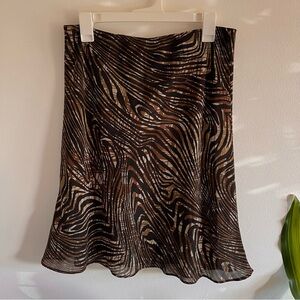 George Brown and Black Zebra Print A-Line Skirt